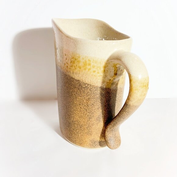 Vintage Stoneware Art Pottery Water Pitcher / Milk Jug / Vase / Made in Canada - Picture 9 of 11